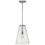 Hinkley Vance 13"W Polished Nickel and Glass Pendant Light