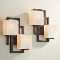 Lighting on the Square 15 1/2"H Bronze Wall Sconces Set of 2
