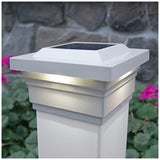 Majestic 3 3/4" High White Outdoor Solar LED Post Cap