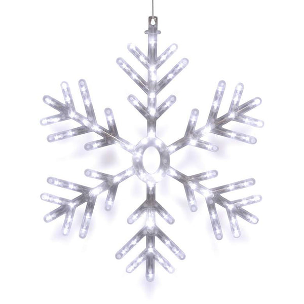 Milk White LED Hanging Snowflake Christmas Decor with Remote