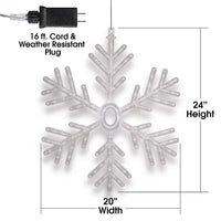 Milk White LED Hanging Snowflake Christmas Decor with Remote