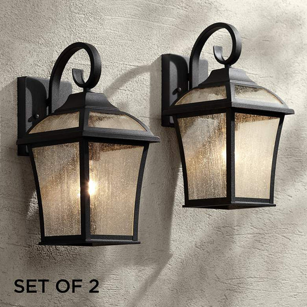 Mosconi 15" High Black Outdoor Wall Lights Set of 2