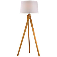 Natural Wood Modern Tripod Floor Lamp by Elk Lighting