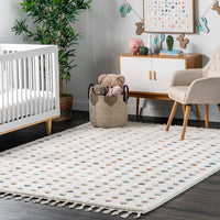 Behati High-Low Polka Dot Tassel Area Rug