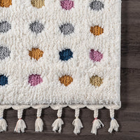 Behati High-Low Polka Dot Tassel Area Rug