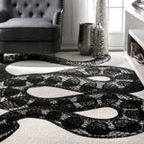Black and White Serpent Soft Area Rugs