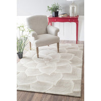 Premium Handmade Ivory Floral Wool Soft Area Rugs