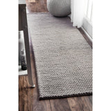 Handmade Braided Wool Grey Area Rug