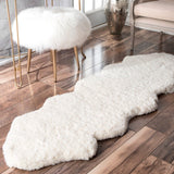 Handmade Faux Sheepskin  Ivory White Soft Plush Shag Area Rug