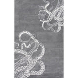 Handmade Wool Silk Octopus Pattern Gray Soft Area Rugs