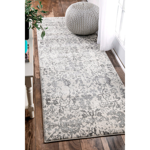 Vintage Floral Gray Area Rugs