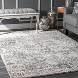 Vintage Floral Gray Area Rugs