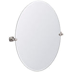 Gatco Jewel Satin Nickel 28" x 32" Oval Tilt Wall Mirror