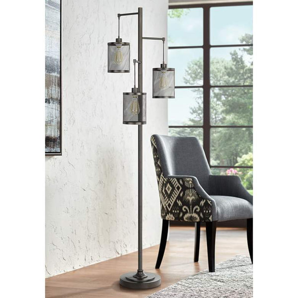 Pacific Dark Bronze 3-Light Hanging Light Floor Lamp