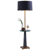 Port 68 Cairo Gray and Age brass Floor Lamp with Tray Table
