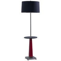 Port 68 Cairo Red and Nickel Floor Lamp with Tray Table