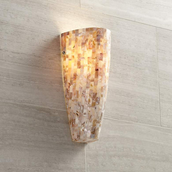Possini Euro Design Mother of Pearl Mosaic Wall Sconce