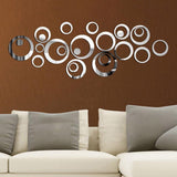 Circle Mirror Art Wall Decal Stickers