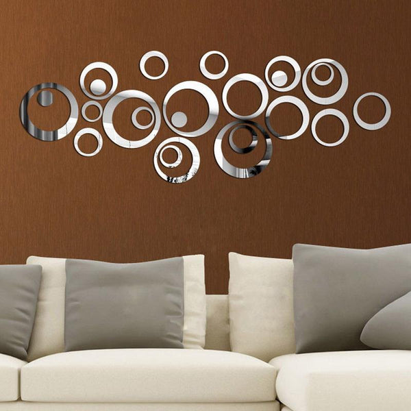 Circle Mirror Art Wall Decal Stickers