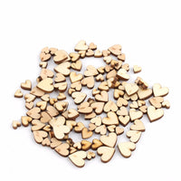 Mixed Rustic Wooden Heart Shaped - 100pcs