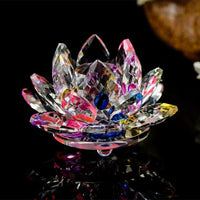 Home Decor Glass Quartz Crystal Lotus Flower