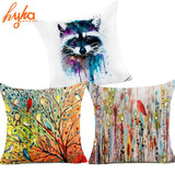 Birds and Woods Abstract Cushion Covers