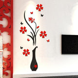 Flower Tree Crystal Acrylic 3D Wall Decal Stickers
