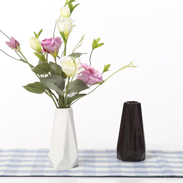 White Black Ceramic Tabletop Vase