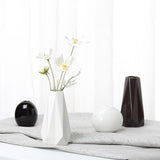 White Black Ceramic Tabletop Vase