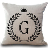 Crown Letter Throw Pillow Cushion Covers