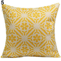 Vintage Geometric Floral Throw Pillow Covers