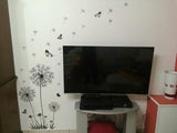 "Butterfly Flying In Dandelion"  Wall Stickers Decals