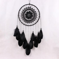 Wall Hanging Black/White Wind Chimes with Feathers