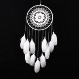 Wall Hanging Black/White Wind Chimes with Feathers