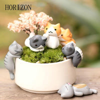 Cat Micro Garden Miniature Craft - 1Set / 6pcs