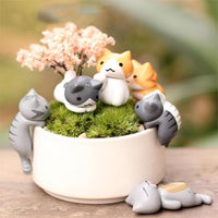 Cat Micro Garden Miniature Craft - 1Set / 6pcs