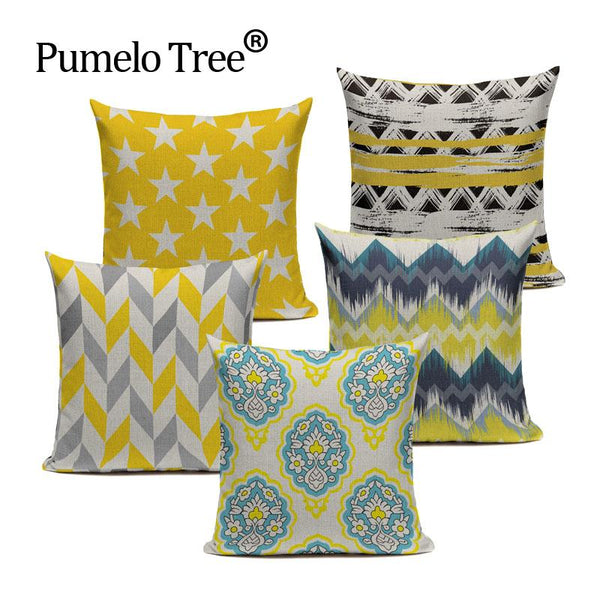 Chevron Yellow Throw Pillow Covers