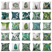 Tropic Tree Green Throw Pillow Covers