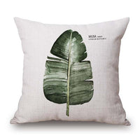 Tropic Tree Green Throw Pillow Covers