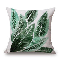 Tropic Tree Green Throw Pillow Covers