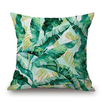 Tropic Tree Green Throw Pillow Covers