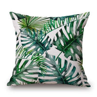 Tropic Tree Green Throw Pillow Covers