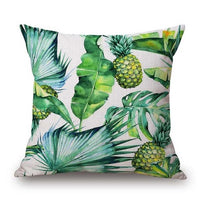 Tropic Tree Green Throw Pillow Covers