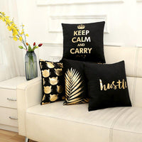 Black Golden Cushion Covers