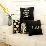 Black Golden Cushion Covers