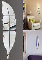 Modern Plume Feather Acrylic Mirror Decal Wall Stickers