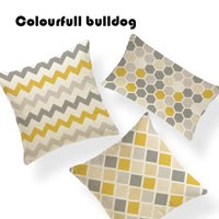 Striped Chevron Yellow Gray/Grey Cushion Covers
