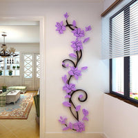 3D Acrylic Crystal Mirrored Wall Decal Stickers