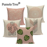Tropic Palm Leaf Throw Pillow Covers