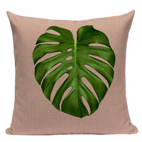 Tropic Palm Leaf Throw Pillow Covers